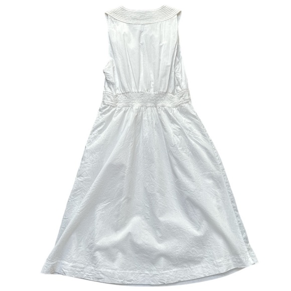 Tommy Hilfiger Surplice Top Smocked Back Collared Sleeveless Lined Cotton Dress - Picture 5 of 12